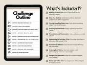 Challenge outline for the 10 Day Email Marketing Challenge, listing all the chapters and key takeaways.