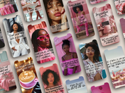 Preview of several Instagram story templates from the 100 Pink Positive Affirmations collection, showcasing motivational quotes in pink-themed designs.