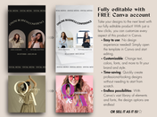 Editable Instagram story and post templates, highlighting ease of use with Canva, customizable elements, and professional design options.