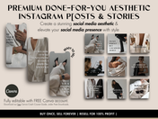 A mockup displaying how the Aesthetic Social Media Posts & Stories look on mobile and tablet devices, emphasizing the product’s versatility and high-quality design.
