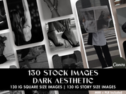 Cover image for the 130 Stock Images Dark Aesthetic, showcasing a collection of Instagram-ready images with a dark and stylish theme.