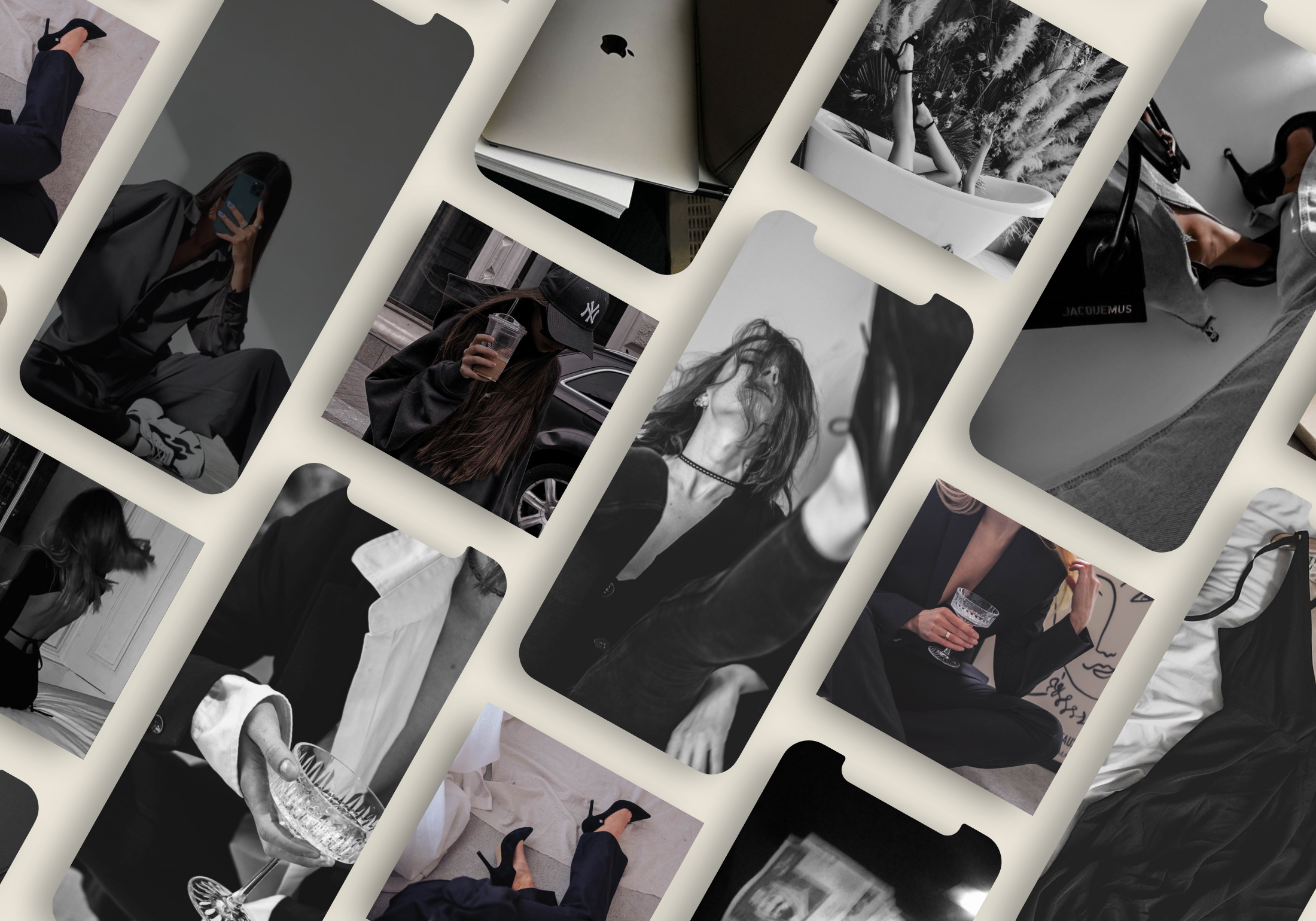 Additional preview showcasing more Instagram story and post images from the 130 Stock Images Dark Aesthetic collection, emphasizing the dark and elegant theme.