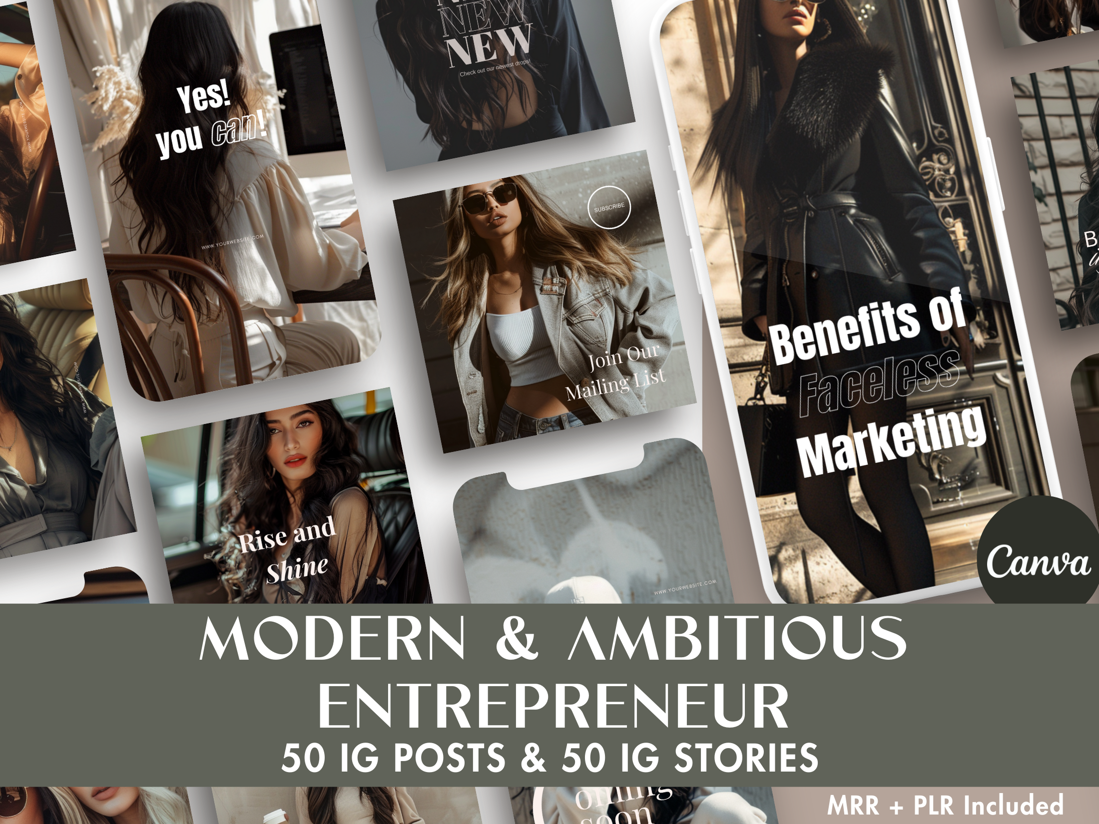 Modern & Ambitious Entrepreneur Post & Story Templates