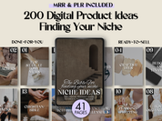 Cover image for the 200 Digital Product Ideas for Finding Your Niche, showcasing the various categories included in the guide.