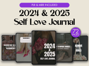 Cover image for the 2024 & 2025 Self Love Journal, showcasing the front page and a preview of the journal contents.