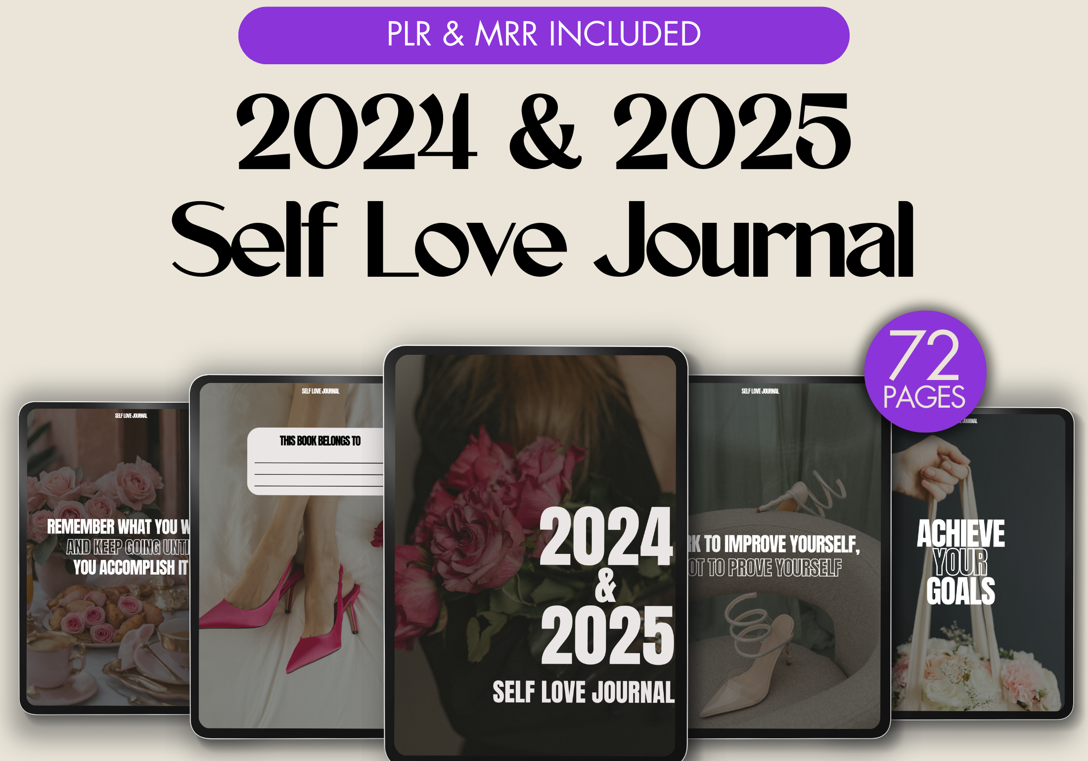 Cover image for the 2024 & 2025 Self Love Journal, showcasing the front page and a preview of the journal contents.