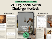 Cover image for the 30 Day Social Media Challenge eBook, highlighting the benefits and content included in the challenge.