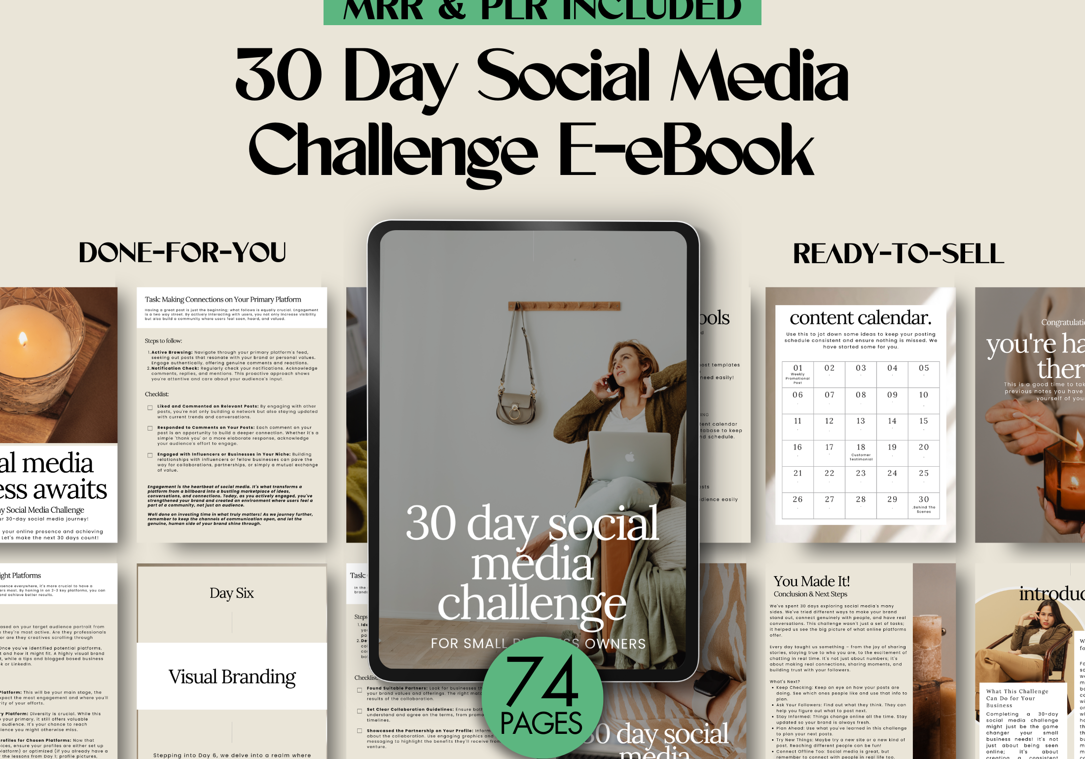 Cover image for the 30 Day Social Media Challenge eBook, highlighting the benefits and content included in the challenge.