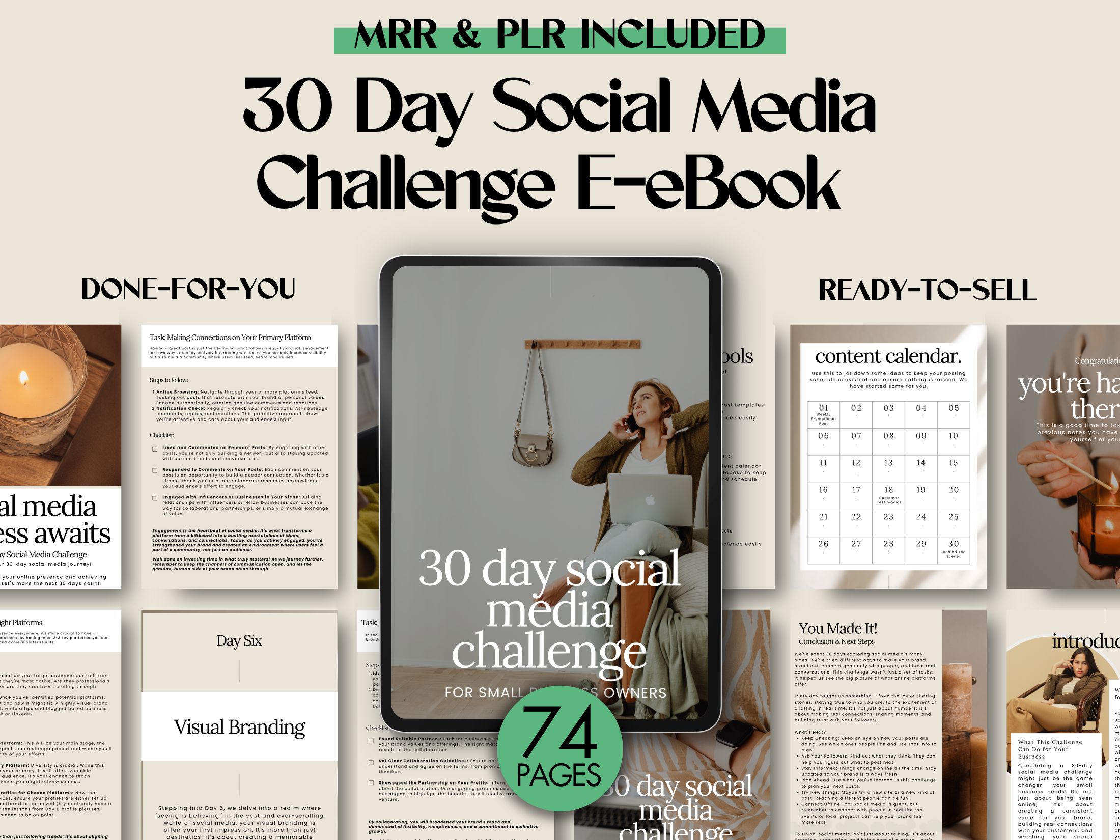 Cover image for the 30 Day Social Media Challenge eBook, highlighting the benefits and content included in the challenge.