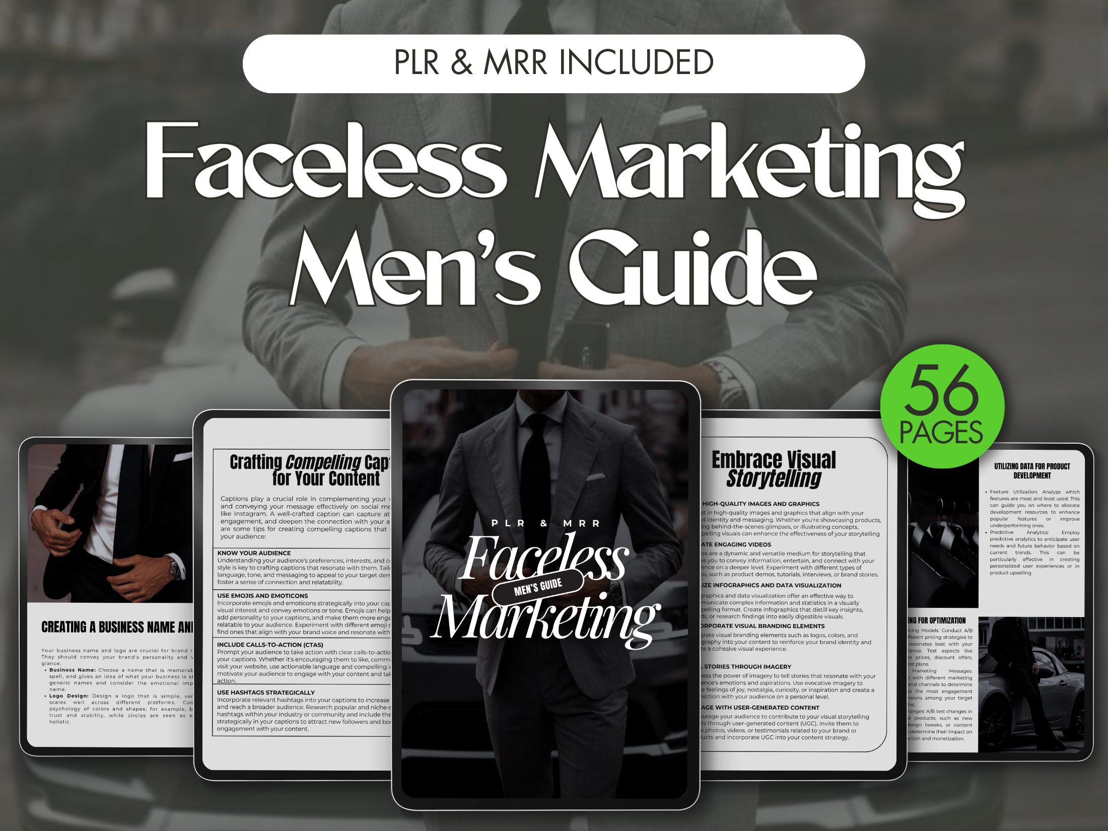 Men's Guide To Faceless Marketing Ebook With MRR