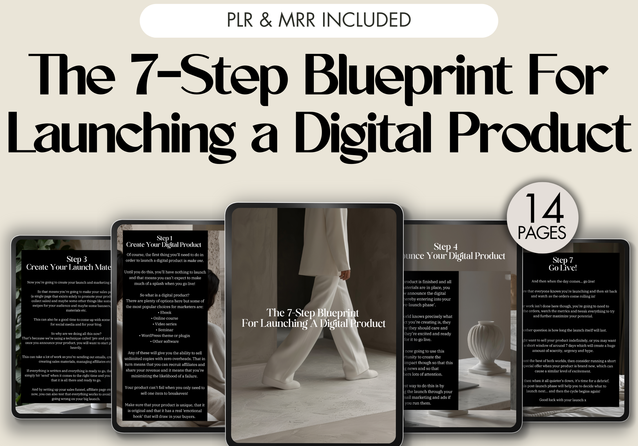 Cover image for the 7-Step Blueprint For Launching a Digital Product, highlighting the key steps to create and launch a successful digital product.