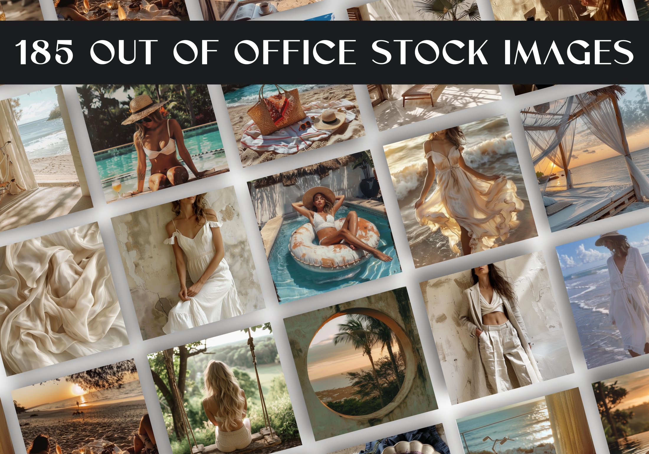 Preview of the 735 Stock Image Collection featuring 185 Out Of Office Stock Images, capturing relaxed, vacation-inspired scenes.