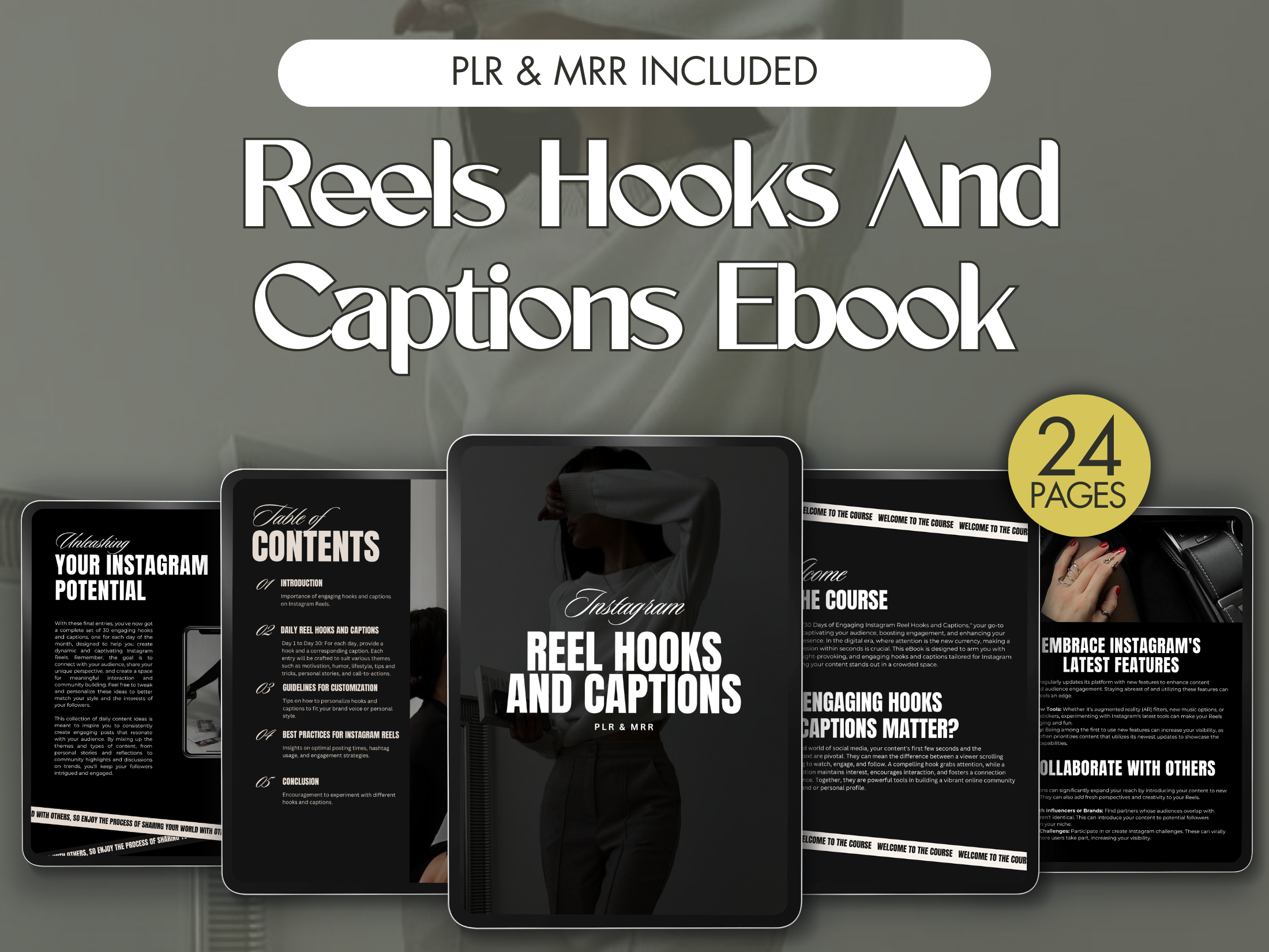 Reels, Hooks & Captions Ebook With MRR