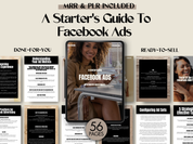 A visually appealing cover image showcasing the product "A Starter's Guide To Facebook Ads" with a clean, modern design and an emphasis on the comprehensive guide provided within the 56-page eBook.