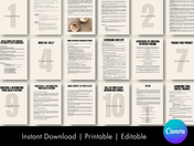 A layout of the guide's interior pages, showcasing structured chapters such as "What Do I Sell?" and "Creating & Automating Your Sales Systems." Each page has a clean, professional design with readable text and neutral backgrounds.