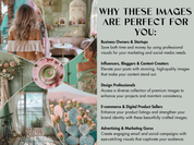 Why These Images Are Perfect For You - Showcasing uses for business owners, influencers, design professionals, e-commerce sellers, and marketers with pastel-themed visuals.