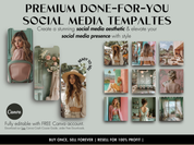 Premium Done-For-You Social Media Templates - Aesthetic pastel templates for social media featuring desert vibes and fashion elements.