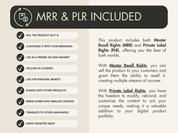 Details on Master Resell Rights (MRR) and Private Label Rights (PLR) for Canva Crash Course, allowing customization, reselling, and personal use