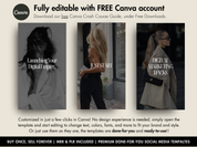 Promotional graphic highlighting the free Canva account for Dark & Modern Instagram Reel Covers.