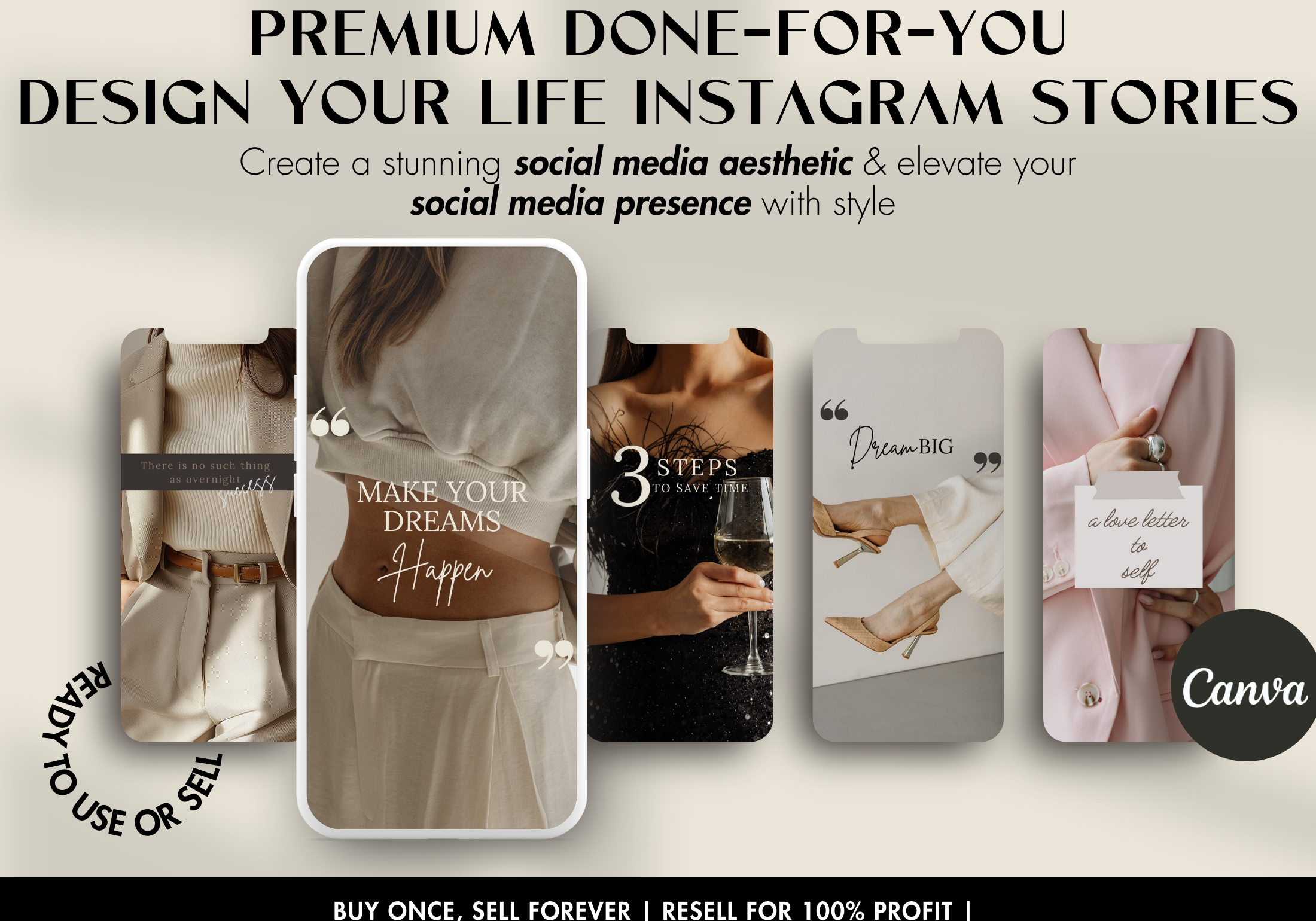 Premium done-for-you Instagram Story templates with a focus on elevating social media aesthetics and brand presence.