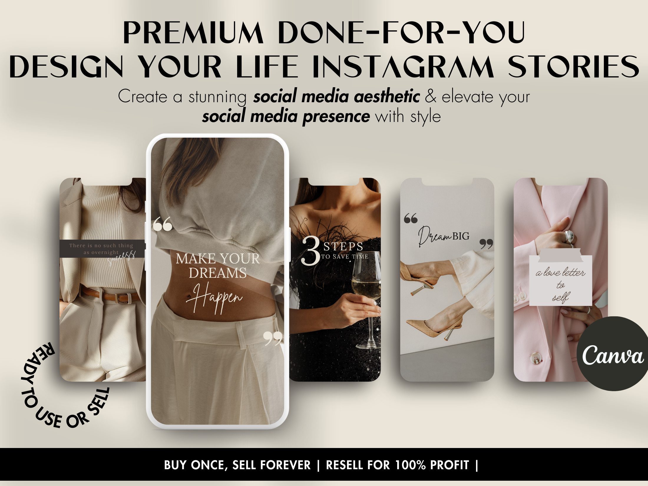 Premium done-for-you Instagram Story templates with a focus on elevating social media aesthetics and brand presence.