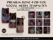 Collection of Empowering Women Social Media Templates - Premium Done-For-You Social Media Aesthetic