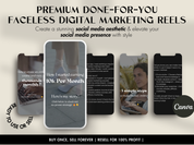 Overview of Faceless Digital Marketing Reels - Premium Ready-to-Sell Reels for Social Media Marketing, Editable in Canva