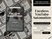 Cover page of the Faceless YouTube Automation Guide showcasing tips for faceless content creation and monetization strategies.