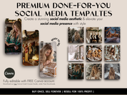 Premium done-for-you social media templates with Festive Snowfall visuals, ready to elevate your Christmas content strategy.