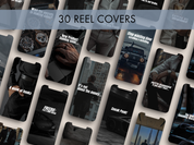 Visual showing 30 reel covers for The Gentleman's Instagram, featuring luxury themes like cars, watches, and entrepreneurship.