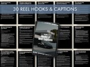 Display of 30 hooks and reel captions from The Gentleman's Instagram Vol. 2, designed to maximize engagement and sales on Instagram.