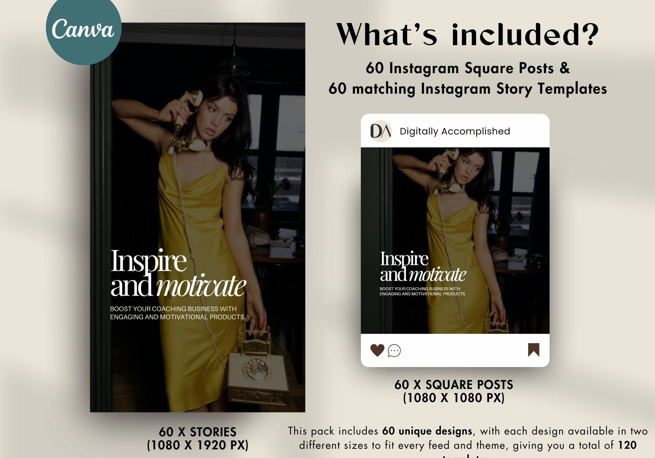 Grit & Glam Social Media Templates - Professional, Ready-to-Use Instagram Designs for Creative and Consistent Branding
