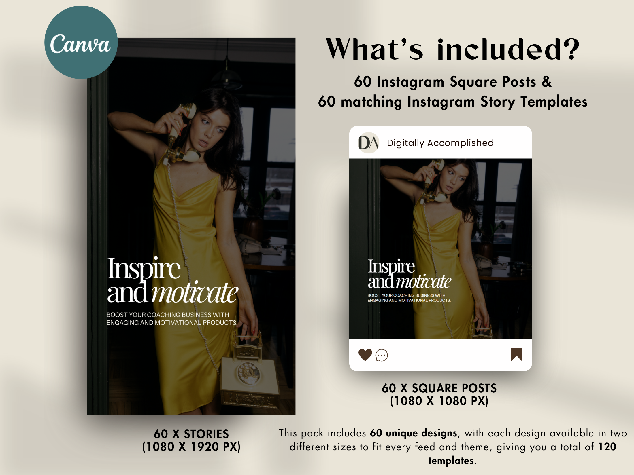 Grit & Glam Social Media Templates - Professional, Ready-to-Use Instagram Designs for Creative and Consistent Branding
