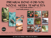 Premium social media templates with serene island charm, perfect for branding and marketing.