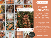 Peach Paradise - A collection of 83 AI-generated stock images featuring peach tones and golden hour lighting. Ideal for social media, blogs, and marketing materials.