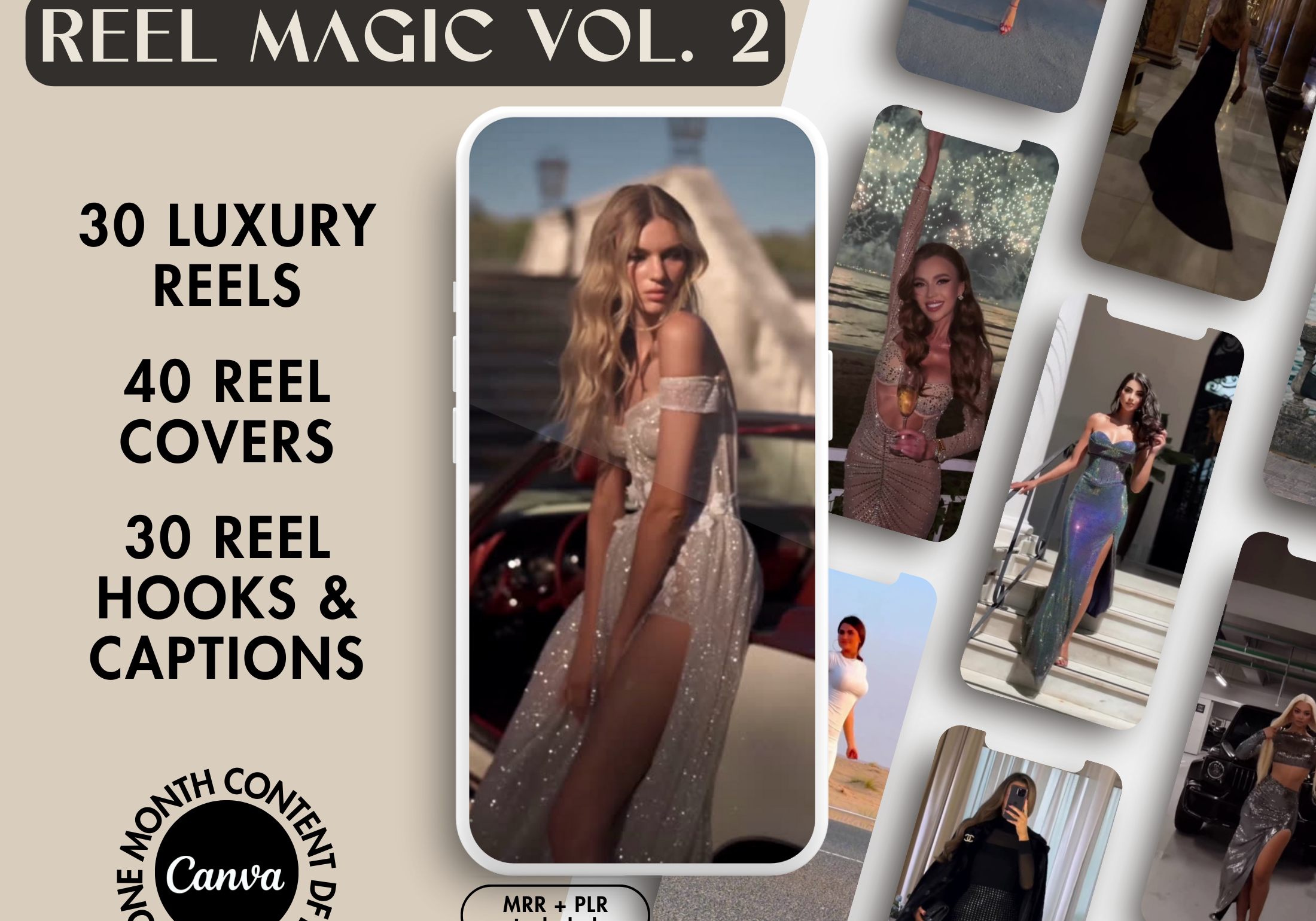 Cover image for Reel Magic Vol 2, showing a woman in a glamorous gown walking confidently towards the camera.