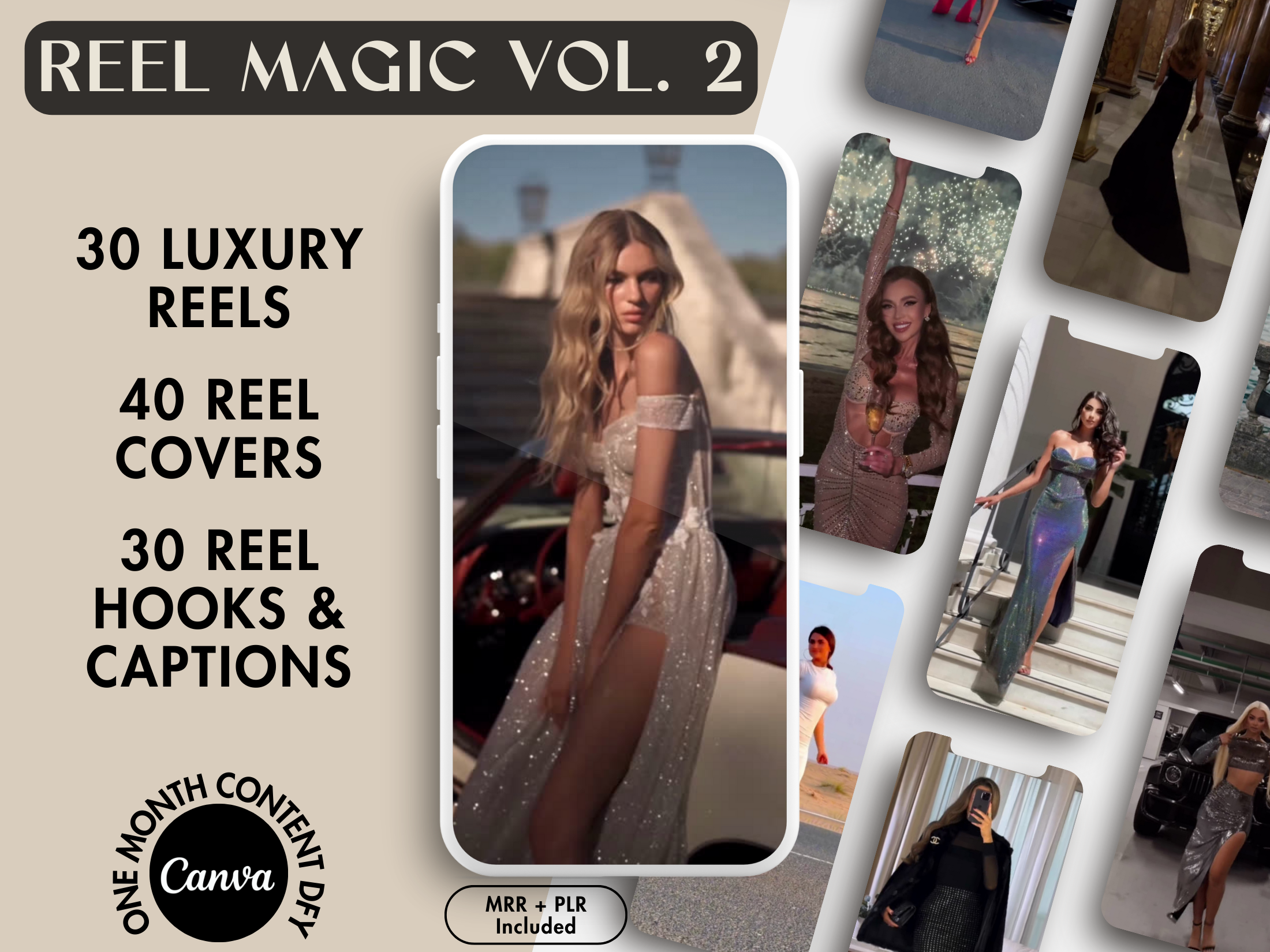 Cover image for Reel Magic Vol 2, showing a woman in a glamorous gown walking confidently towards the camera.