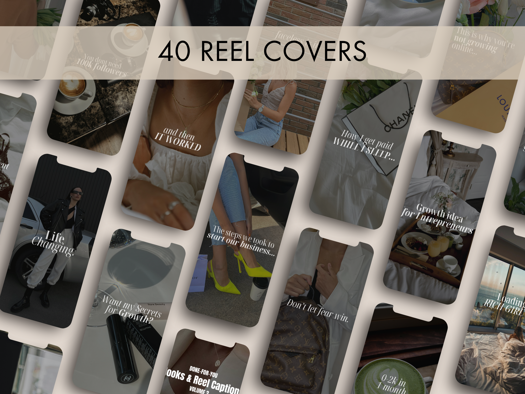 Reel covers from Reel Magic Vol 2, featuring stylish and eye-catching visuals designed to attract attention on social media.