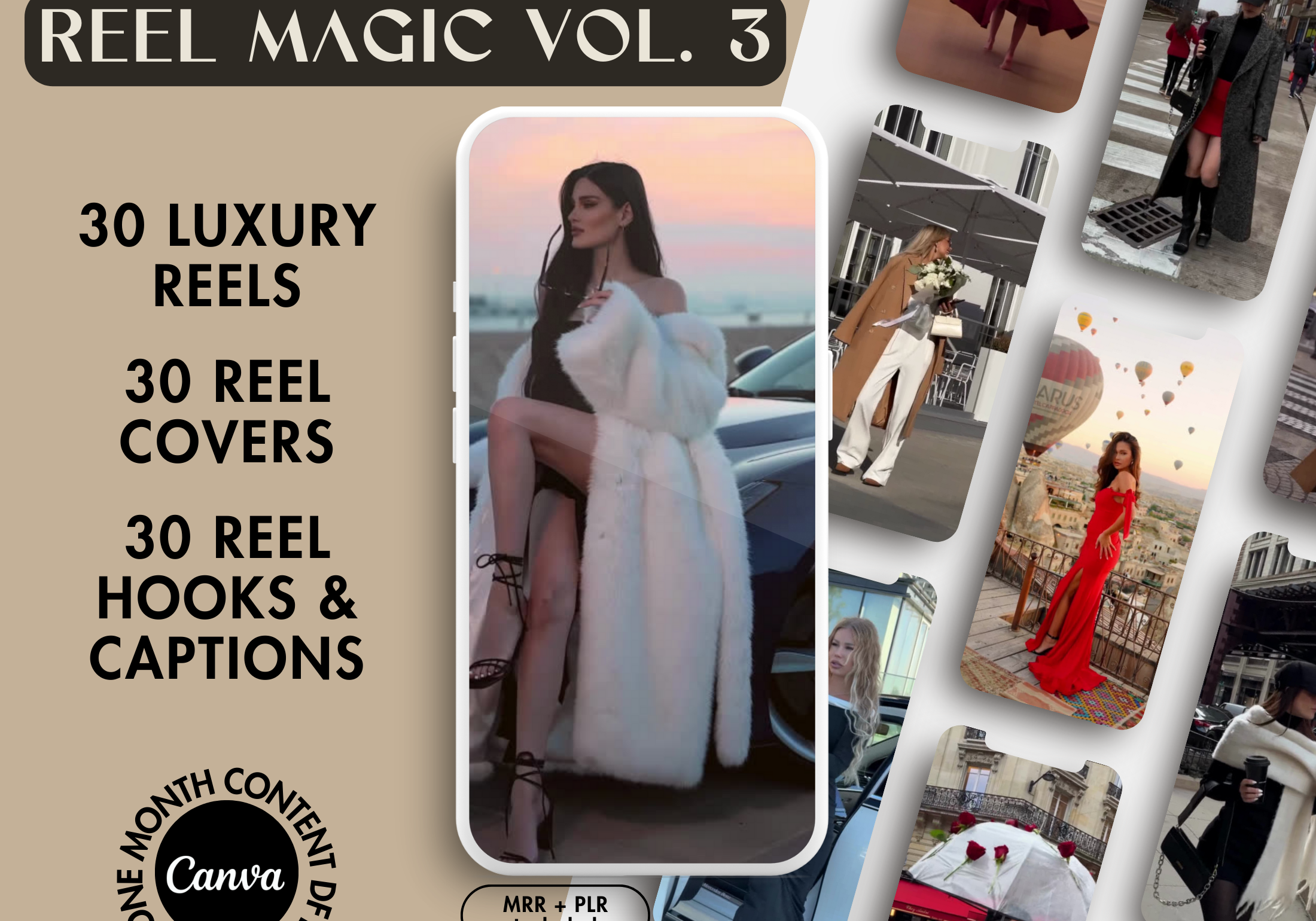 Main cover image for Reel Magic Vol 3, featuring a woman in an elegant gown, exuding luxury and sophistication.