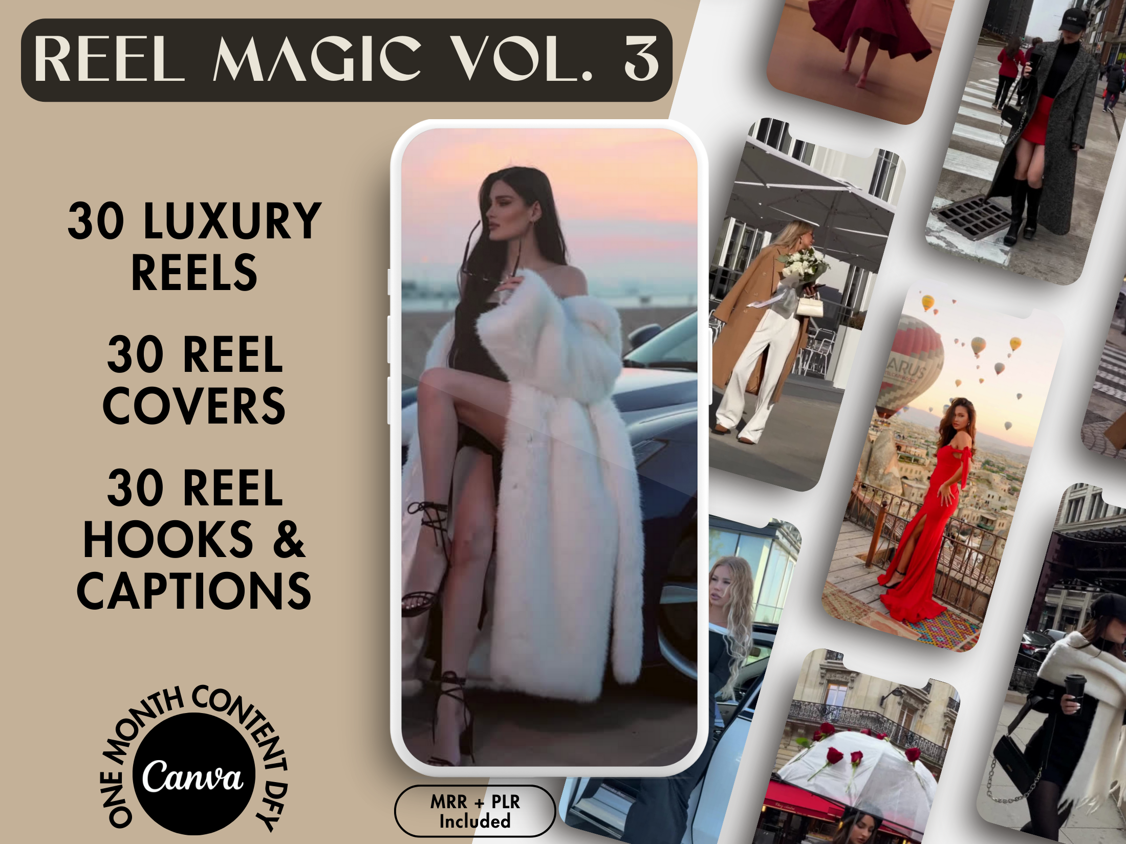 Main cover image for Reel Magic Vol 3, featuring a woman in an elegant gown, exuding luxury and sophistication.