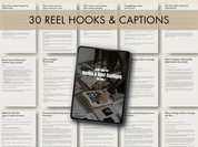 Compilation of hooks and captions from Reel Magic Vol 3, designed to create captivating and engaging social media posts.