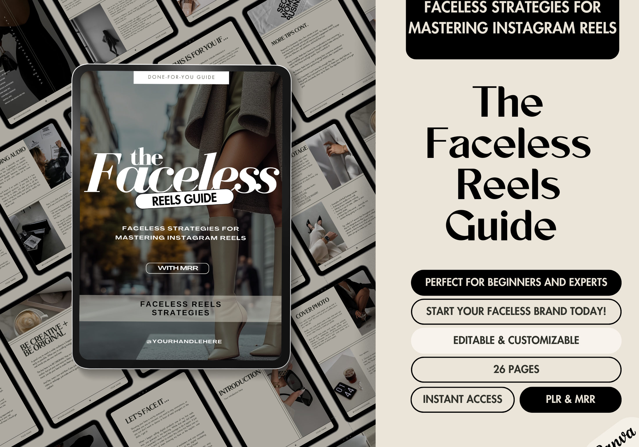 Cover page of the Faceless YouTube Automation Guide showcasing tips for faceless content creation and monetization strategies.