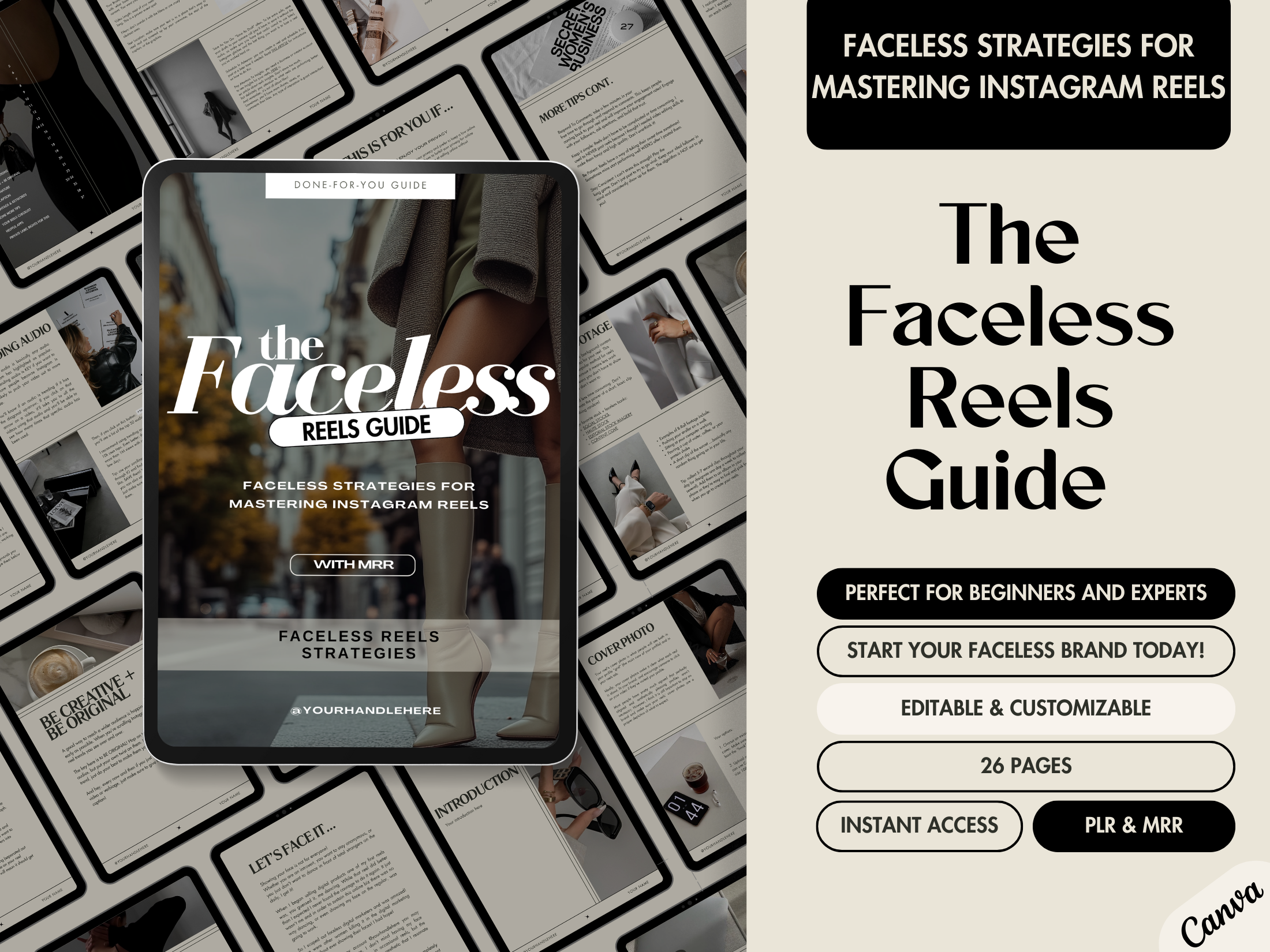 Cover page of the Faceless YouTube Automation Guide showcasing tips for faceless content creation and monetization strategies.