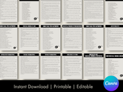 A detailed preview of pages from "The Social Media Bundle," showcasing call-to-actions, hooks, strategies, and content tips in an editable and printable format.