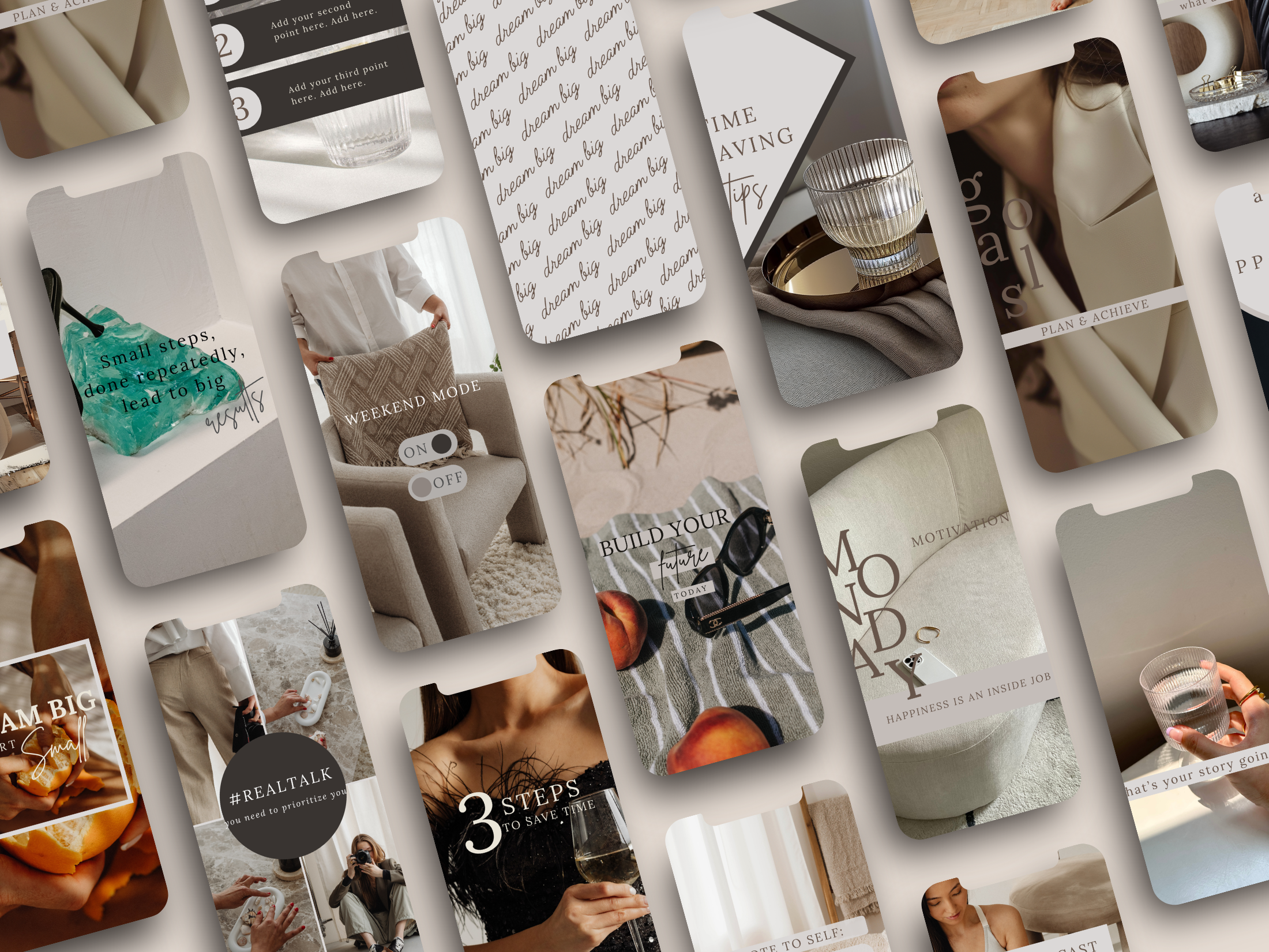 A collection of multiple customizable Instagram Story templates, perfect for influencers, entrepreneurs, and small businesses.