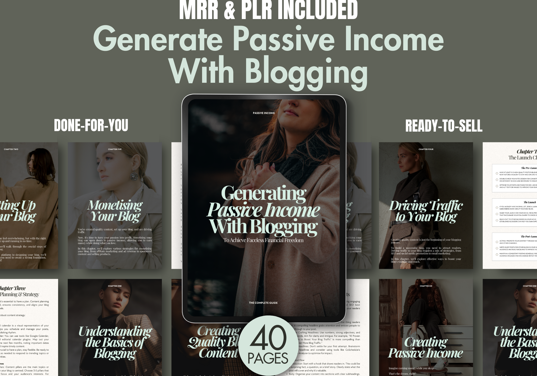 Generate Passive Income with Blogging - Cover Image showcasing the comprehensive guide to achieving faceless financial freedom through blogging.