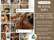 Cover image for Healing Aura - 80 AI Stock Images Bundle, featuring serene and healing vibes for social media content.