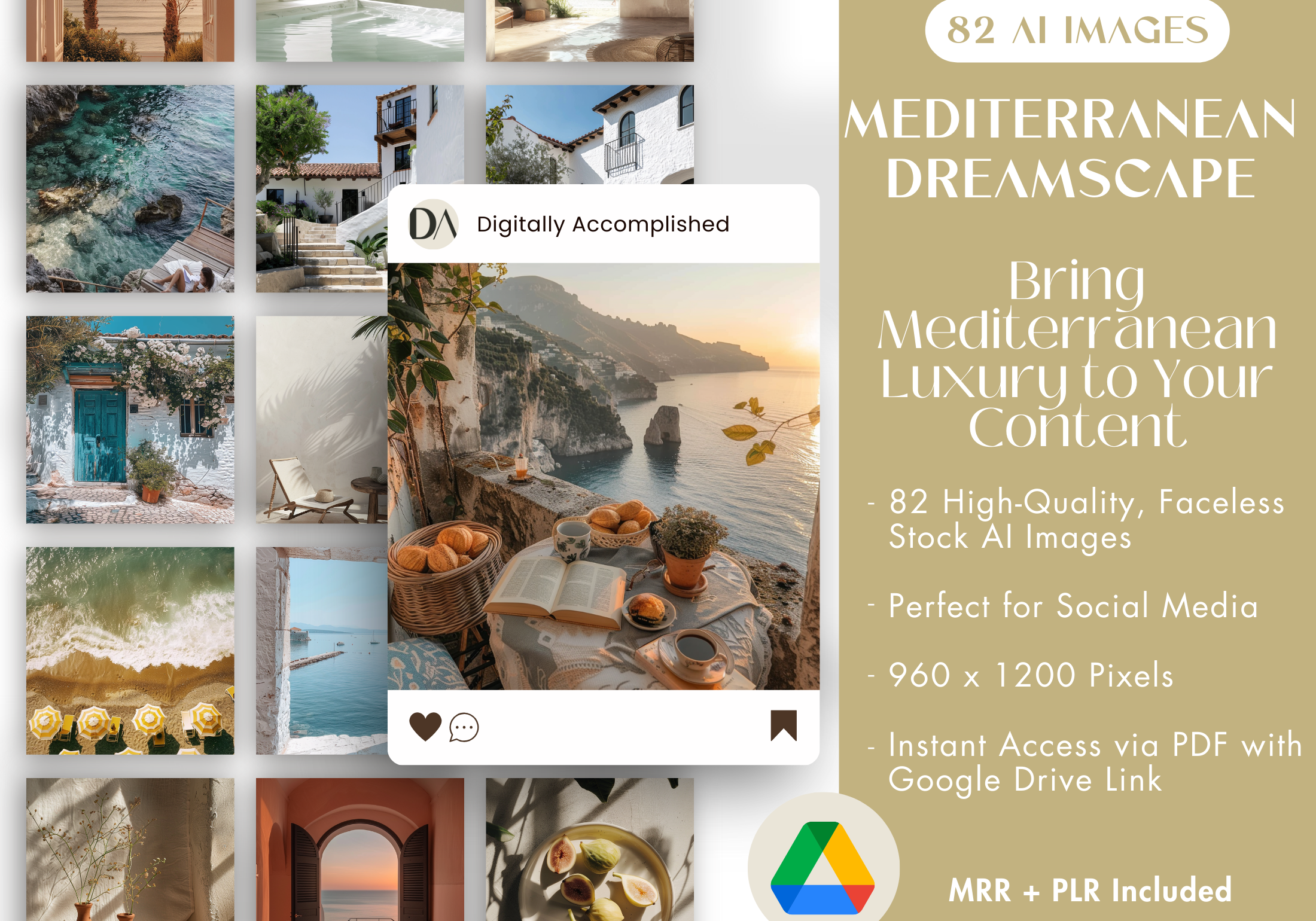 Overview image of the Mediterranean Dreamscape collection, highlighting a peaceful seaside villa with coastal elements.