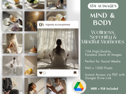 Cover image showcasing the "Mind & Body" wellness stock photo bundle, highlighting the serene and mindful theme.